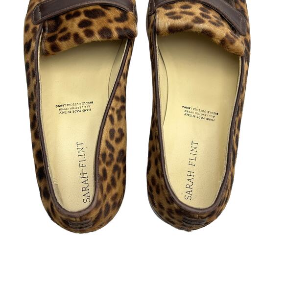 Sarah Flint Alysia x Gravati Leopard Calf Hair Loafers Flats 39 (US 8.5) - Picture 6 of 7